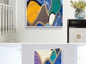 彩色鳞片欧式抽象后现代绘画 新中式装饰画的设计与下载指南