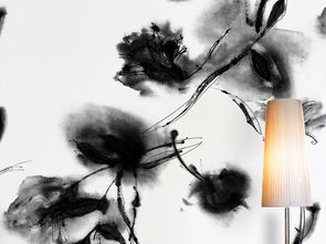中式水墨花卉墙纸设计 传统艺术的现代诠释